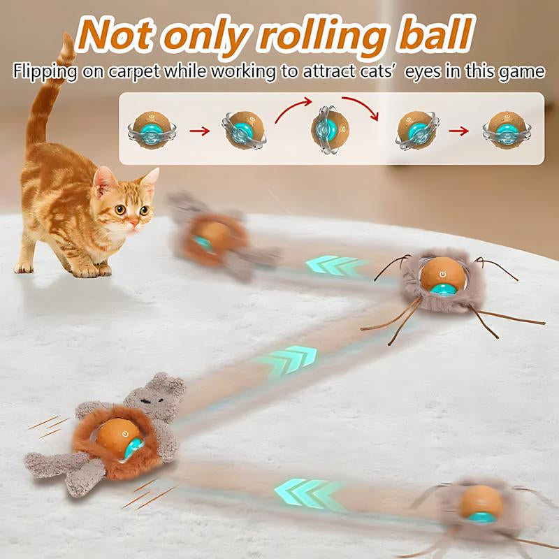 Txfny Interactive Cat Toys for Indoor Cats, Electric Cat Mouse Toy, Automatic Kitten Toys for Bored Indoor Adult Cats, Motion Activated, Fast Rolling on Carpet, USB Rechargeable