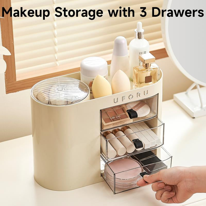 Push-Up Cosmetic Organizer Boxes Brush Gift Girlfriend High Capacity Storage Bathroom Accessories Storage