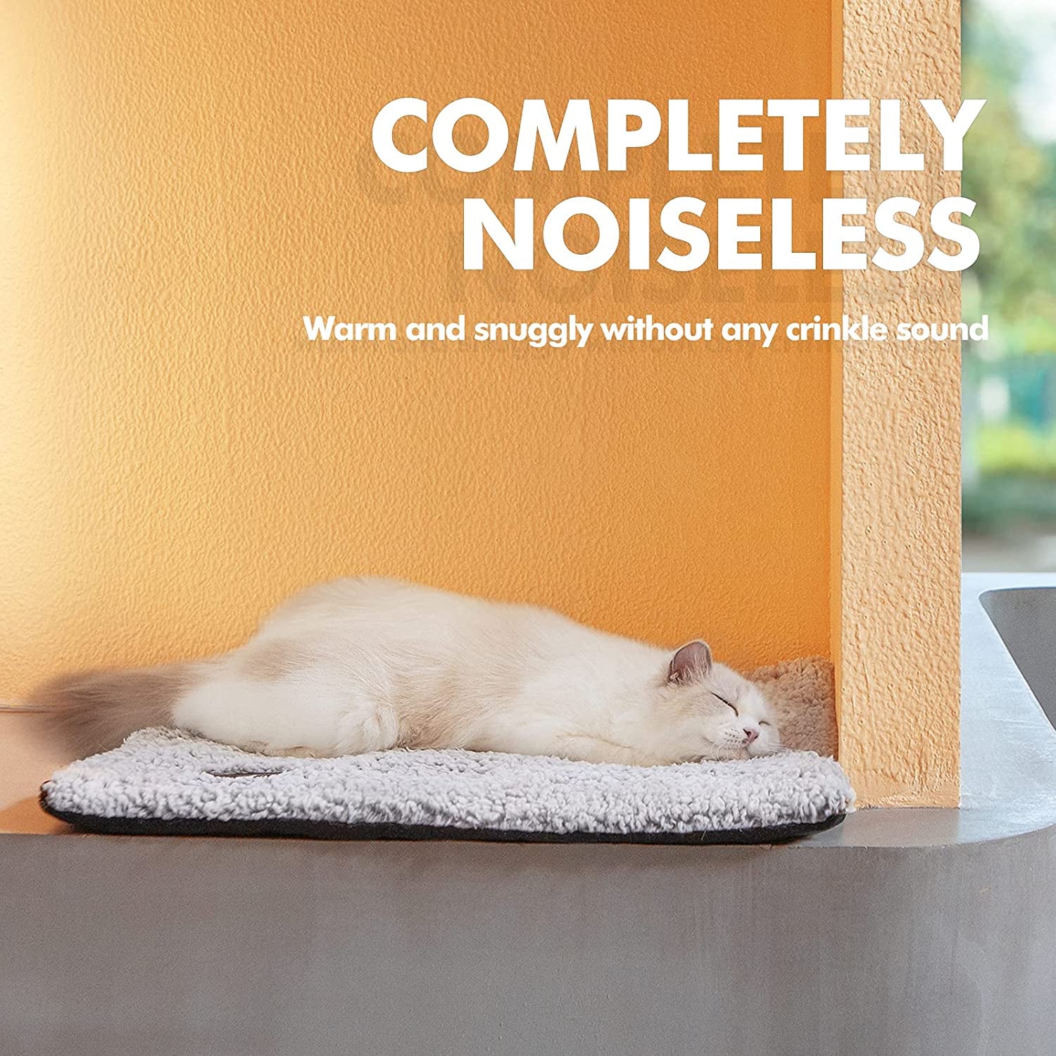 Self Warming Cat Bed Self Heating Cat Dog Mat 24 X 18 Inch Extra Warm Thermal Pet Pad for Indoor Outdoor Pets with Removable Cover Non-Slip Bottom Washable Light Grey Non Electric