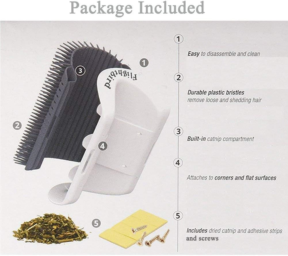 3.0 Softer Cat Self Groomer with Catnip, Dog Cat Corner Groomer,Wall Corner Scratcher Comb,Grooming Massage Brush, Perfect Scratch Massager Tool for Long & Short Fur Kitten/Puppy