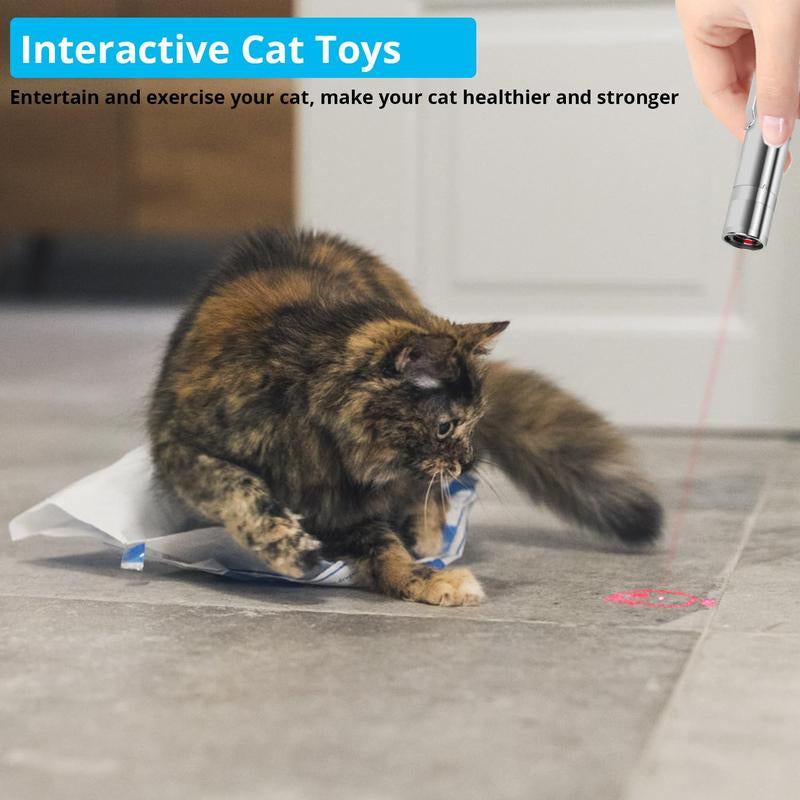 Cat Toys Laser Pointer for Indoor, Rechargeable, 7 Adjustable Wand Red Light Pet Interactive Cat Mouse Toys to Keep Busyfor Kitten Dog Chase Play