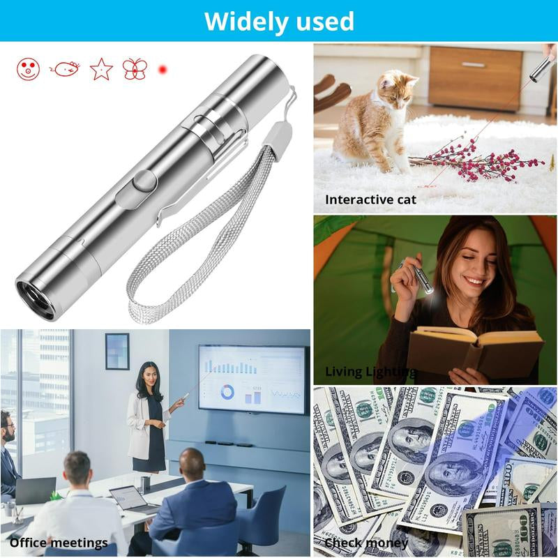 Cat Toys Laser Pointer for Indoor, Rechargeable, 7 Adjustable Wand Red Light Pet Interactive Cat Mouse Toys to Keep Busyfor Kitten Dog Chase Play