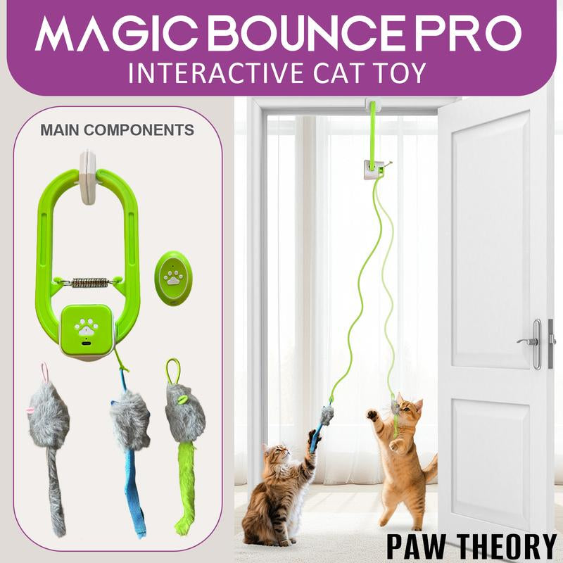 Electric Cat Teaser, Rechargeable Interactive Cat Toy, Upgraded Dual Mode, Irregular Rocking & 360° Spinning with Remote, Door Clip Design, Stimulates Mind & Body, Motion Activated, Cat Toys, Cat Stuff
