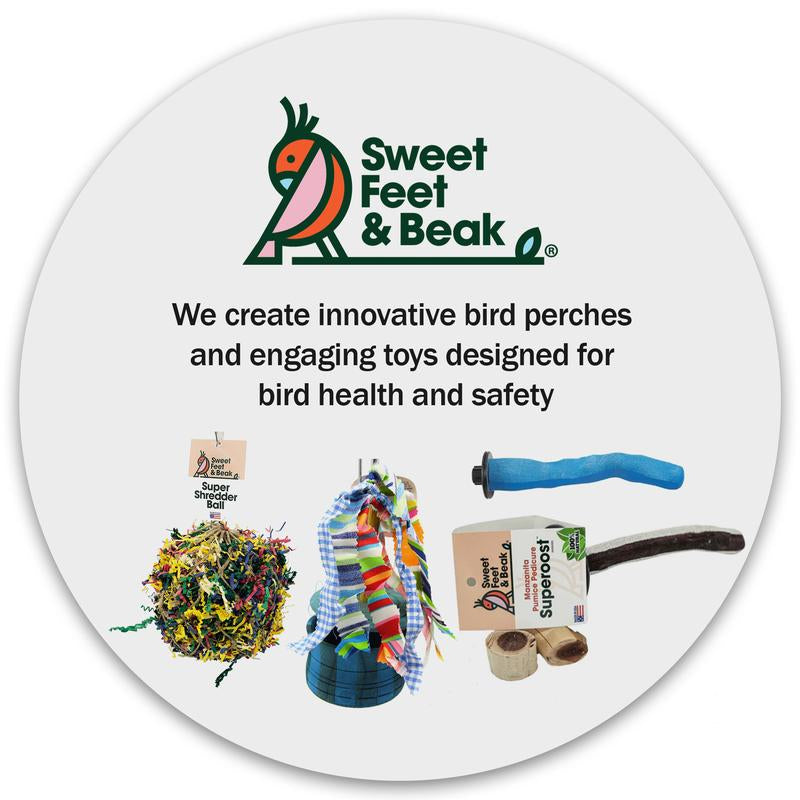 Sweet Feet & Beak Safety Pumice Bird Perch, Large 1-1/2" X 12" - Lightweight Nail Trimming Perch for Parrots, Healthy Beak & Feet - Cage Accessory