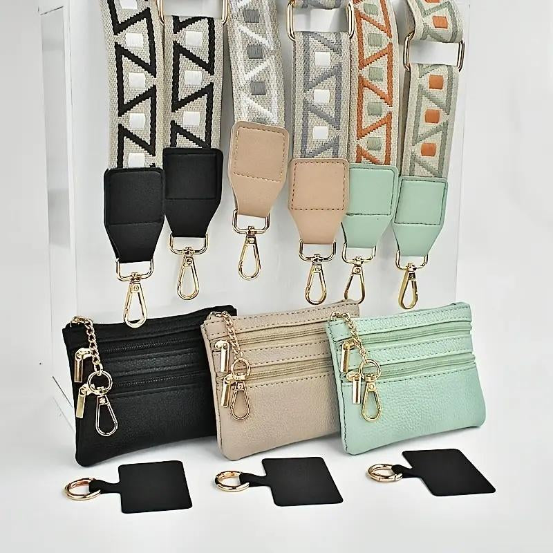 Adjustable Crossbody Phone Lanyard with Zippered Pouch - Clip and Go Strap for Phone and Wallet, Nal Cell Phone , Travel, Running, Shopping Cellphone Fashion Phone Strap Pgy Tech Creative Adjustable Universal Phone Lanyard