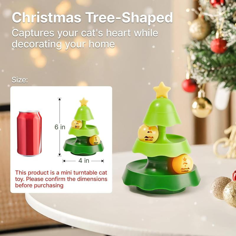 Potaroma Mini Sized Cat Toys with Catnip on Top, 2-Level Roller Turntable, Interactive Indoor Kitty Toys, 5.5 Inches, for Physical Exercise and Play