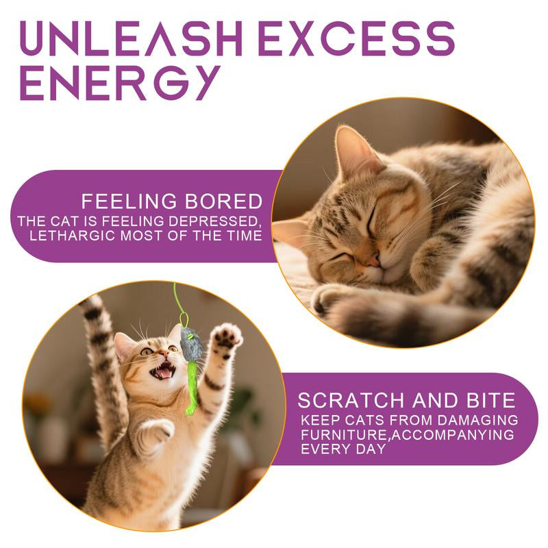 Electric Cat Teaser, Rechargeable Interactive Cat Toy, Upgraded Dual Mode, Irregular Rocking & 360° Spinning with Remote, Door Clip Design, Stimulates Mind & Body, Motion Activated, Cat Toys, Cat Stuff