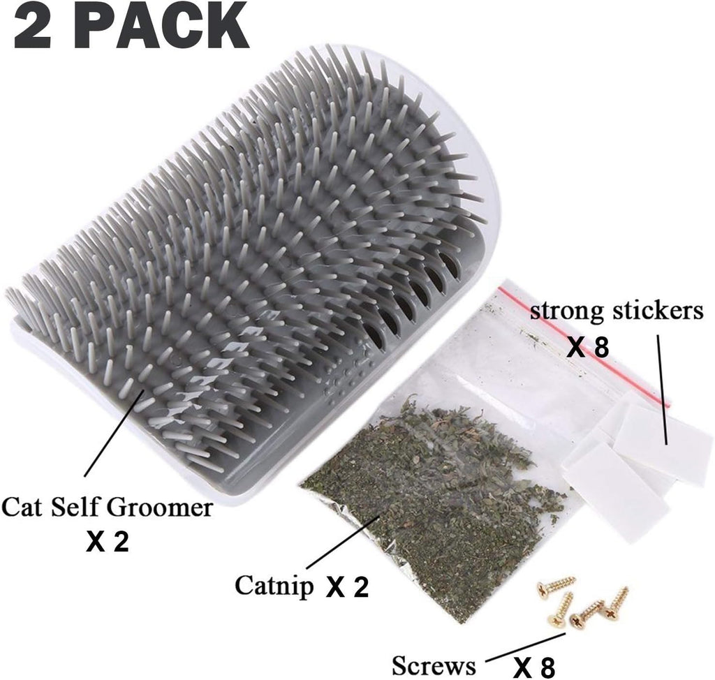 3.0 Softer Cat Self Groomer with Catnip, Dog Cat Corner Groomer,Wall Corner Scratcher Comb,Grooming Massage Brush, Perfect Scratch Massager Tool for Long & Short Fur Kitten/Puppy