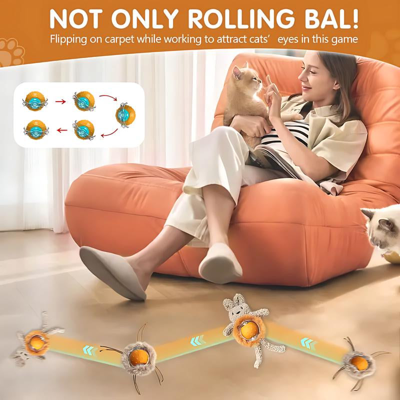 Txfny Interactive Cat Toys for Indoor Cats, Electric Cat Mouse Toy, Automatic Kitten Toys for Bored Indoor Adult Cats, Motion Activated, Fast Rolling on Carpet, USB Rechargeable