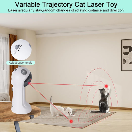 Tbteek Motion-Activated Interactive Cat Toy, USB Rechargeable Automatic Cat Toy with Rotating Light, 4 Speed Modes for Indoor Cats, Kittens & Dogs