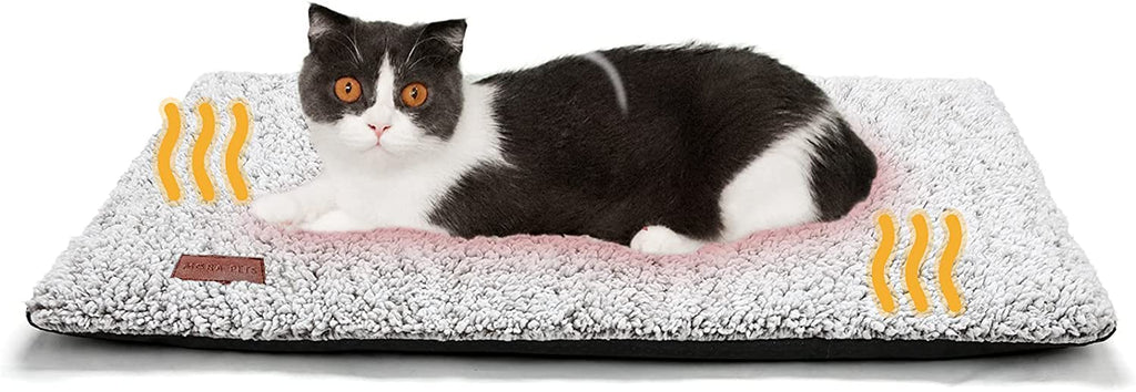 Self Warming Cat Bed Self Heating Cat Dog Mat 24 X 18 Inch Extra Warm Thermal Pet Pad for Indoor Outdoor Pets with Removable Cover Non-Slip Bottom Washable Light Grey Non Electric