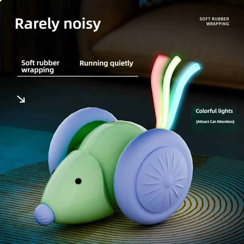 Pet Toys Interactive Cat Toy Electric Mouse Car - Mute Automatic Teaser with Intelligent Obstacle Avoidance Pet Toys