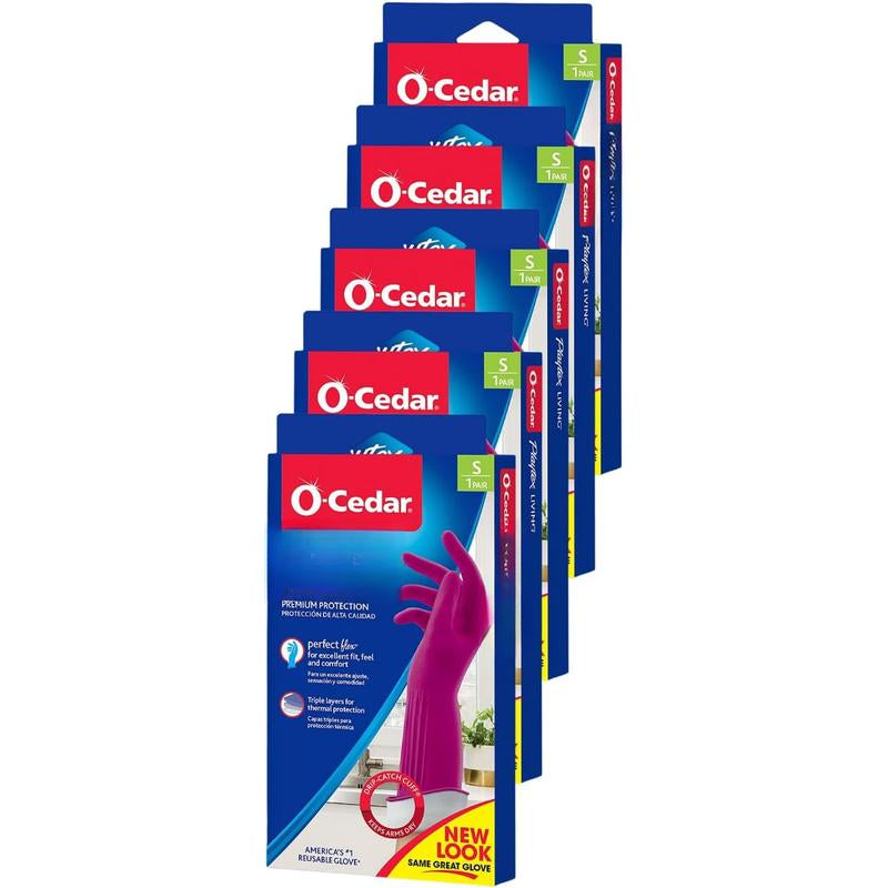 Living Reuseable Rubber Cleaning Gloves (Small, 5 Pairs), Protection Household Gloves