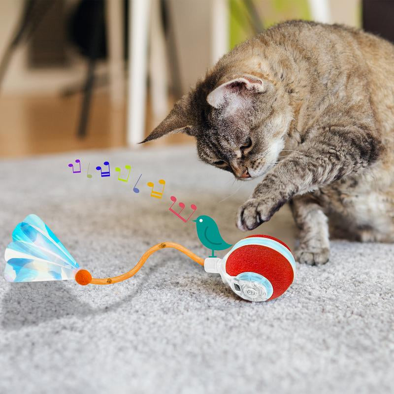 Cat Toys,Agile Moving Cat Ball with Elasticmesh Tail,Interactive Cat Toys for Indoorcats,Motion Activated,Automatic Moving Kitten Toys