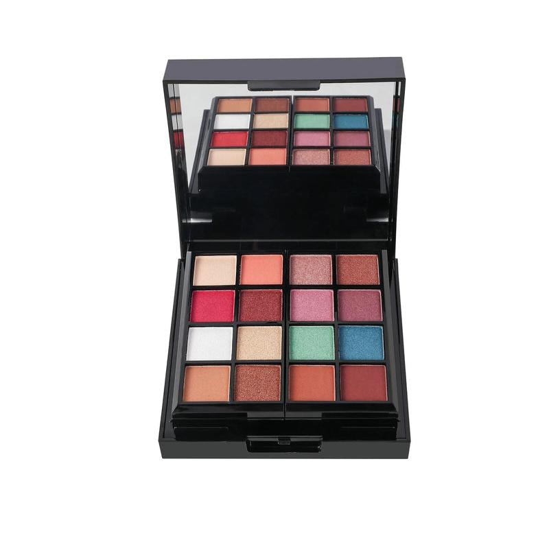 Makeup Kit with All Color Pack Value Set for Flawless Evening Look - Includes Eyeshadows, Blushes, Lipsticks & Essential Tools - Sleek Black Storage Case Makeup Bundle Box Evening Set Storage Cosmetic Lash and Lid Cleaning No Smudge Hydrating Eye Shadow
