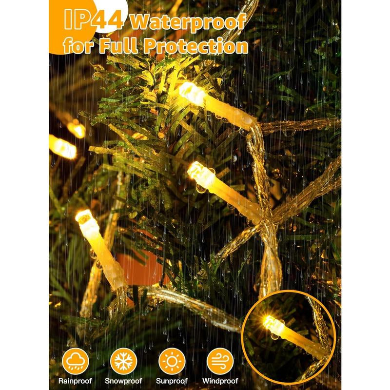 Outdoor String Lights 1200LED 196FT, Waterproof String Lights with Remote and Timer, 8 Modes Dimmable Fairy Lights for Indoor Outdoor Wedding Party Holiday Decorations (Warm White)