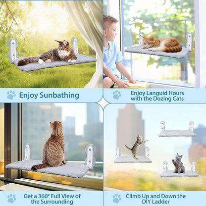 Cat Window Bed Cat Window Hammock – Cozy Reversible Fabric, Strong Suction, Easy Install