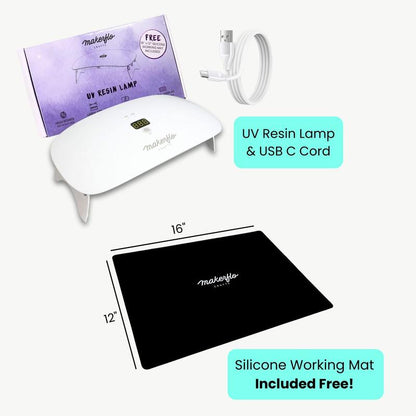 Makerflo UV Resin Lamp – 36W, 23 LED Bulbs, 365-405Nm Curing, USB-C Rechargeable, Wireless/Wired, 3 Timer Modes, Digital Display, Adjustable Legs – Perfect for Resin Crafts & Jewelry