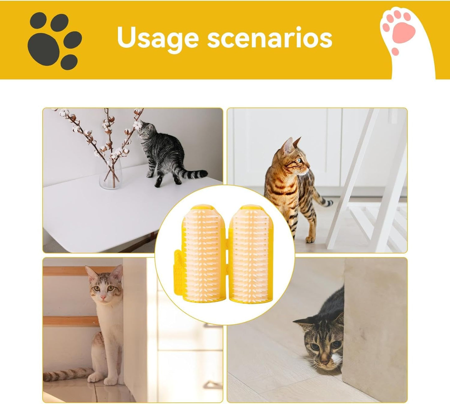 Cat Rubbing Corner | Corner Cat Scratcher,Cat Corner Brush, Grooming Cat Brush, Cat Corner Grooming Massage Brush Catnip Groomer