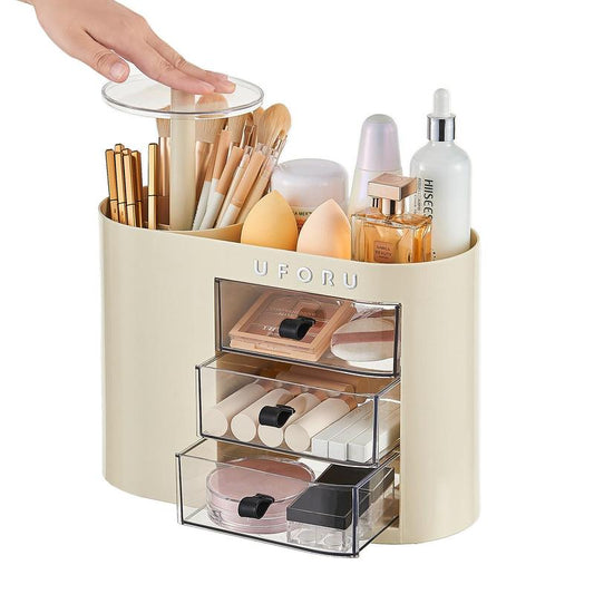 Push-Up Cosmetic Organizer Boxes Brush Gift Girlfriend High Capacity Storage Bathroom Accessories Storage