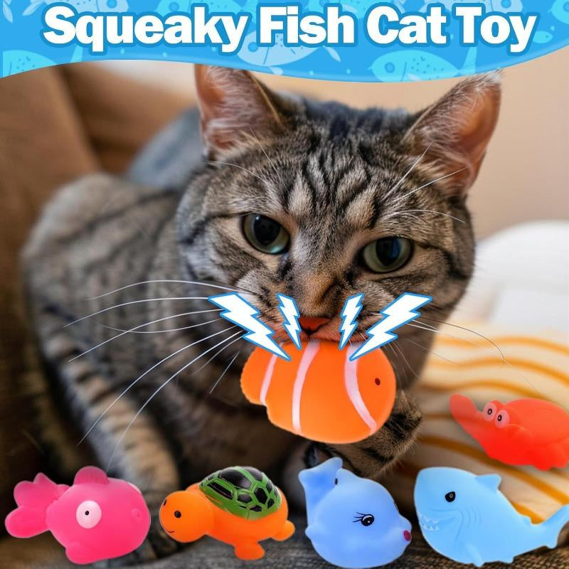 1 Set of Cat Swimming Pool Toys with Floating Fish, No Need for Batteries, Pet Toys, Durable PE Material, Space Saving and Foldable Design, Indoor and Outdoor Cat Toys