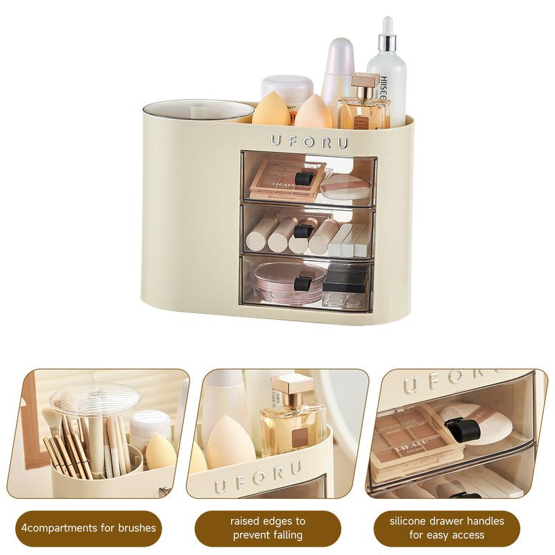 Push-Up Cosmetic Organizer Boxes Brush Gift Girlfriend High Capacity Storage Bathroom Accessories Storage