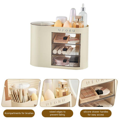 Push-Up Cosmetic Organizer Boxes Brush Gift Girlfriend High Capacity Storage Bathroom Accessories Storage