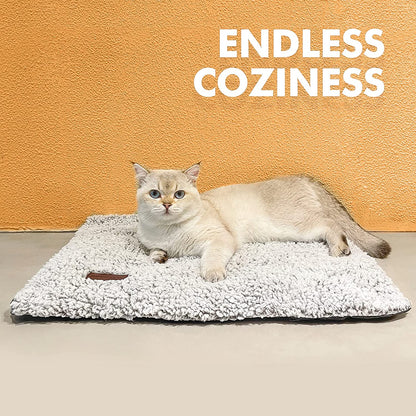 Self Warming Cat Bed Self Heating Cat Dog Mat 24 X 18 Inch Extra Warm Thermal Pet Pad for Indoor Outdoor Pets with Removable Cover Non-Slip Bottom Washable Light Grey Non Electric